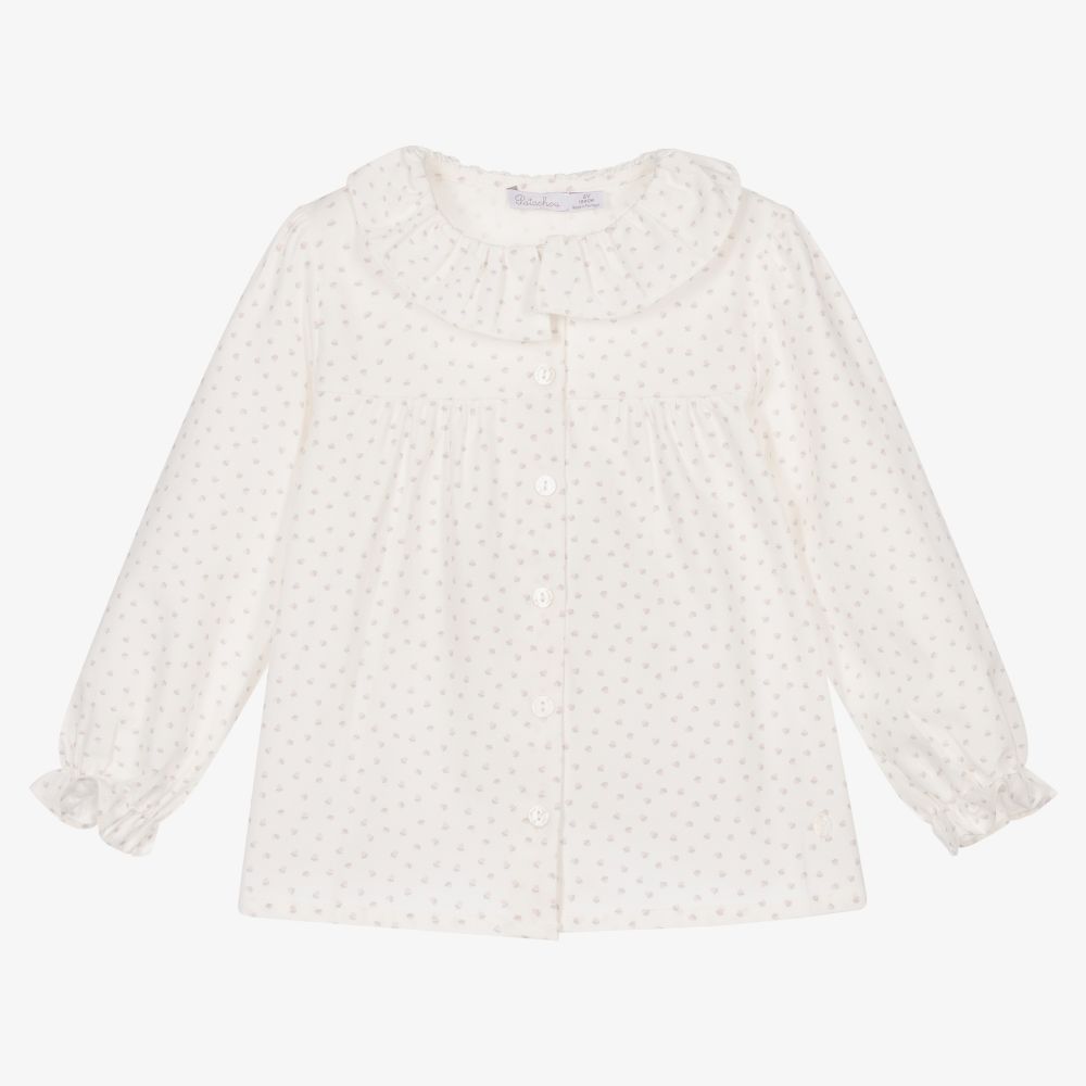 Patachou - Girls Ivory Cotton Blouse | Childrensalon