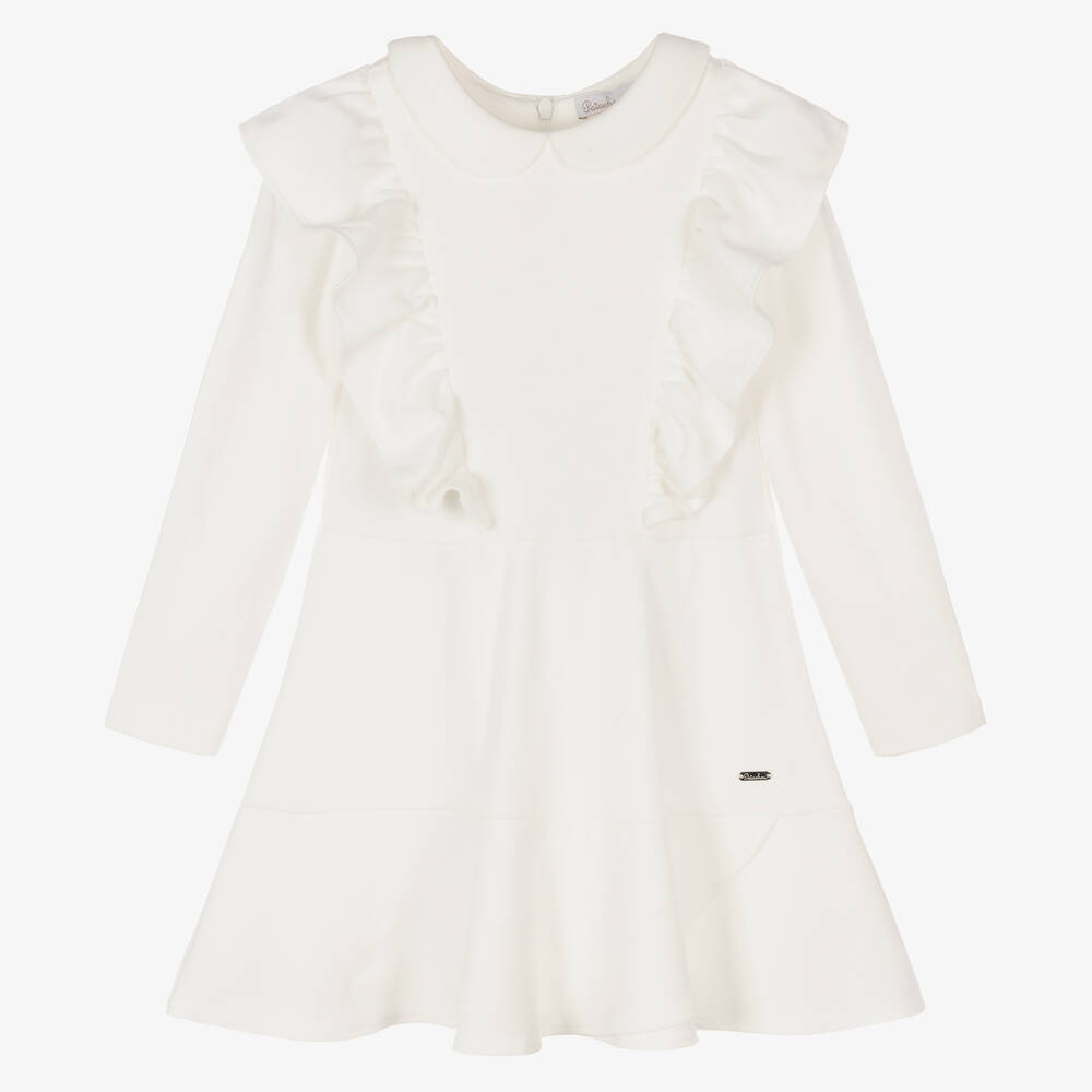 Patachou - Girls Ivory Cotton Jersey Dress | Childrensalon