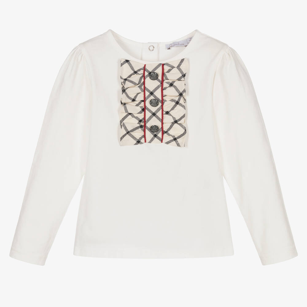 Patachou - Girls Ivory Cotton Top | Childrensalon