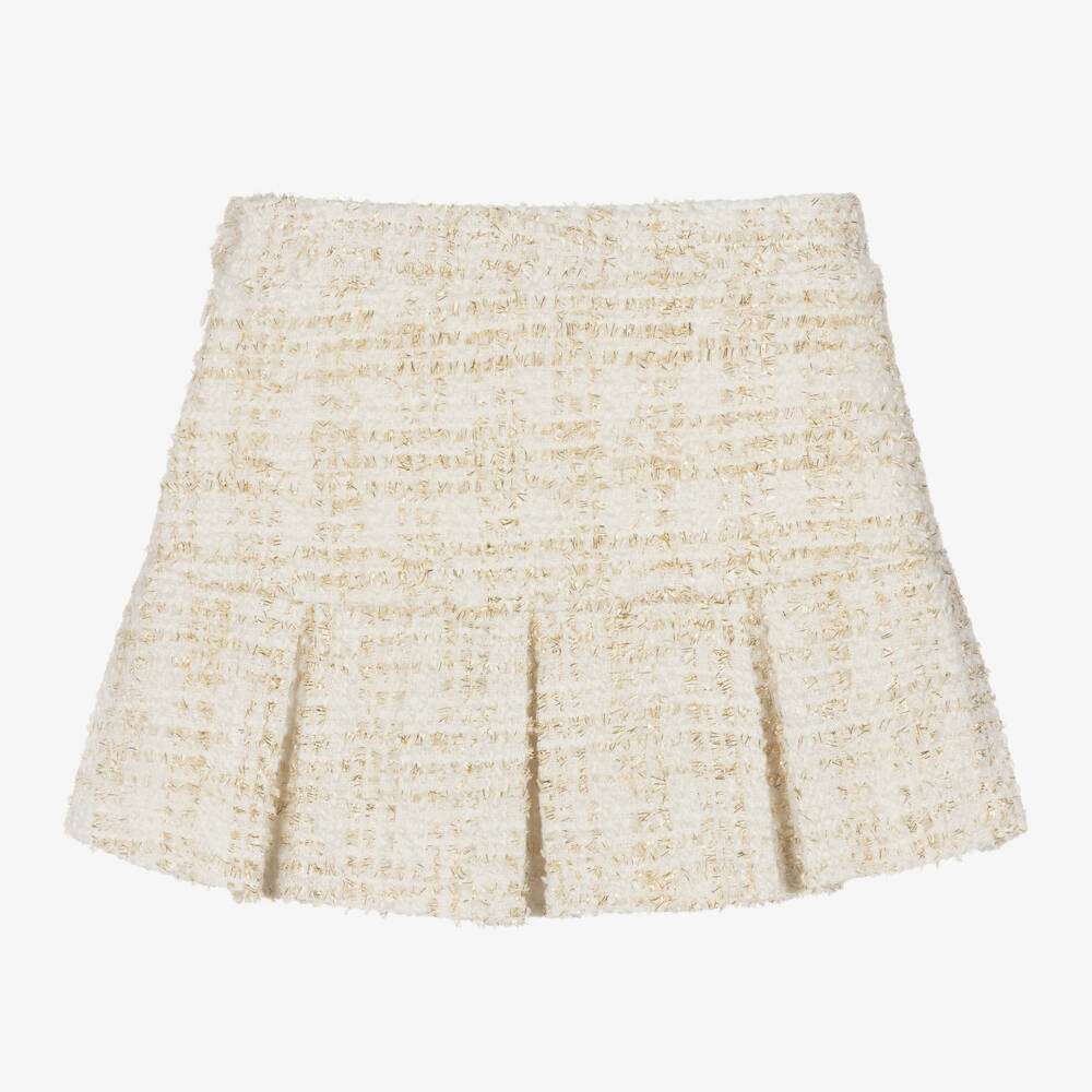 Patachou-تنورة تويد قطن لون عاجي | Childrensalon Outlet