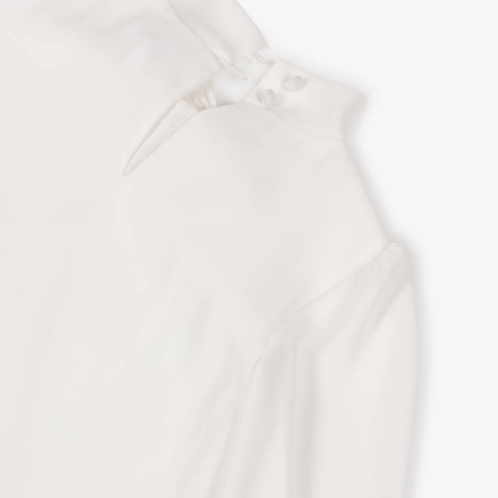 Patachou-Girls Ivory Crêpe Bow Blouse | Childrensalon Outlet