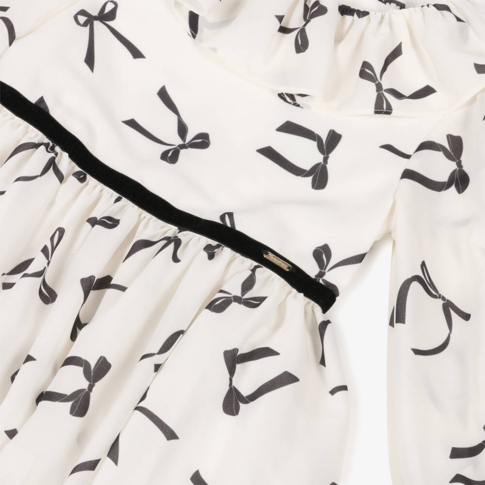 Patachou-فستان عاجي للبنات بتفاصيل سوداء | Childrensalon Outlet