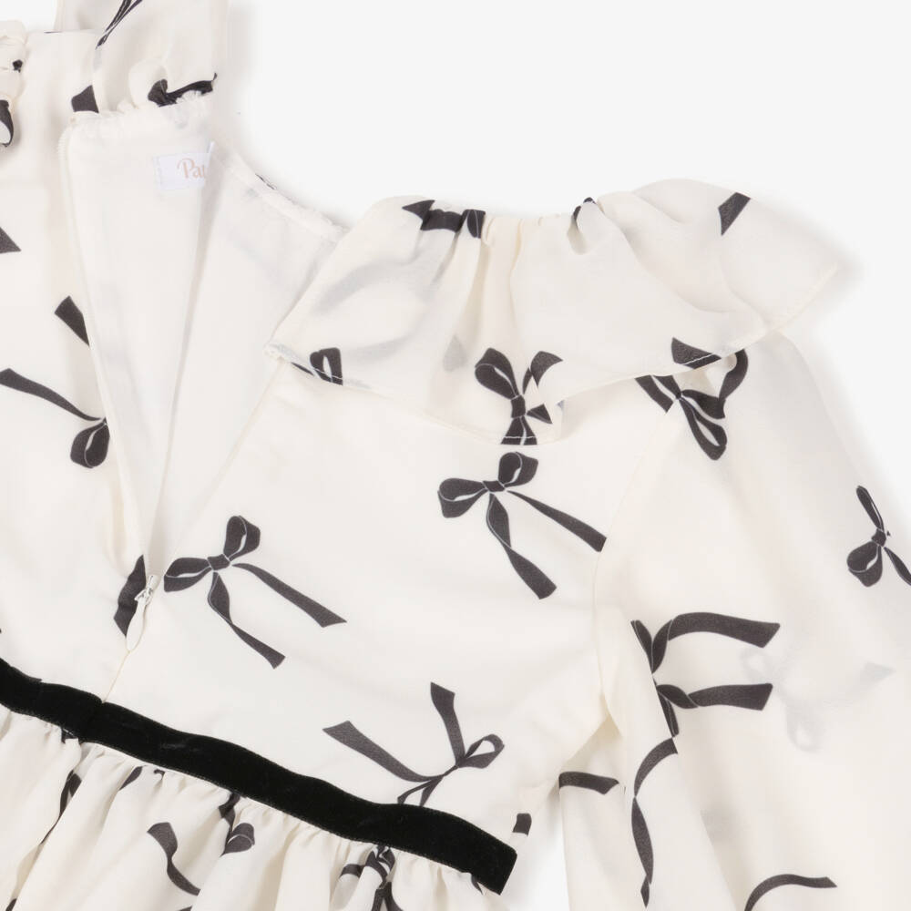 Patachou-فستان عاجي للبنات بتفاصيل سوداء | Childrensalon Outlet