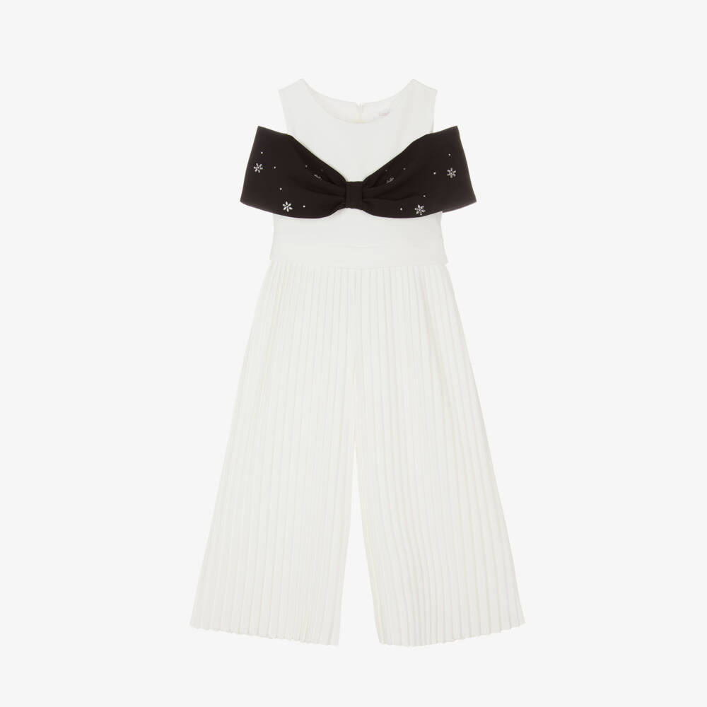 Patachou-Girls Ivory Crêpe Elegance Jumpsuit | Childrensalon Outlet