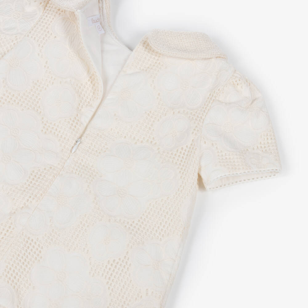 Patachou-Girls Ivory Cutwork Lace Dress | Childrensalon Outlet