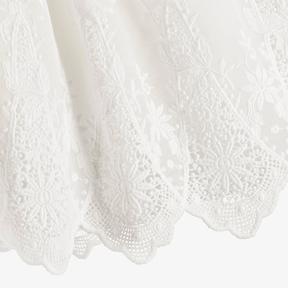 Patachou-فستان قطن شيفون مطرز لون عاجي | Childrensalon Outlet