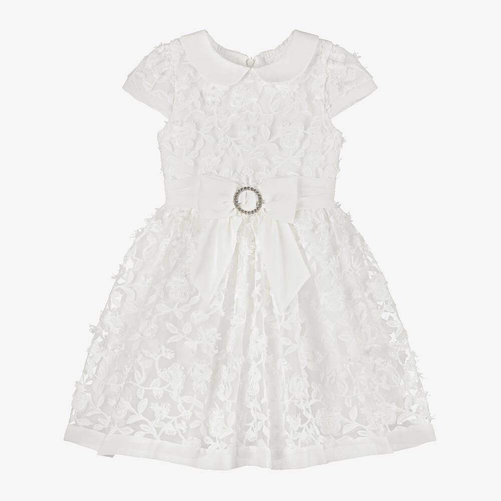 Patachou-Кремовое кружевное платье с вышивкой | Childrensalon Outlet