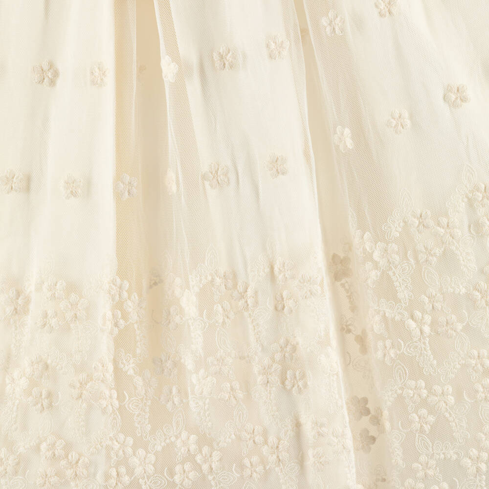 Patachou-Girls Ivory Embroidered Tulle Ceremony Gown | Childrensalon Outlet