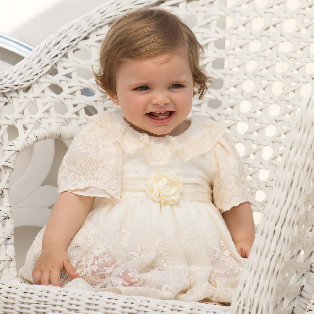 Girls ivory tulle dress clearance