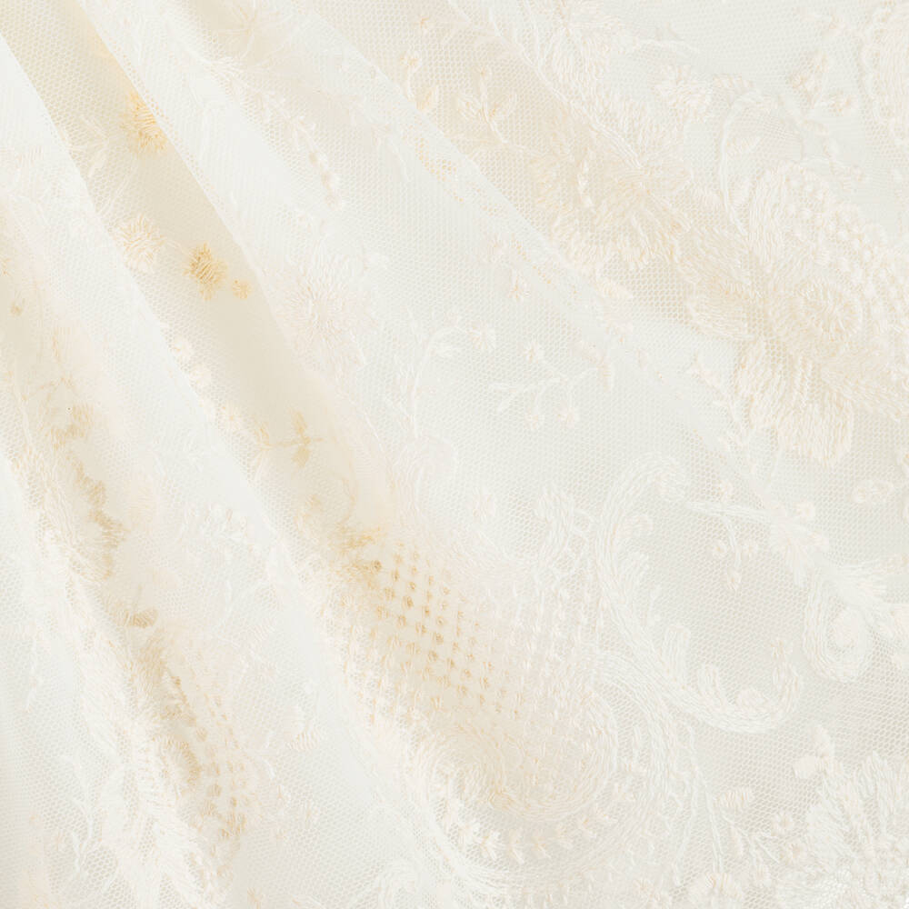 Patachou-Girls Ivory Embroidered Tulle Dress | Childrensalon Outlet