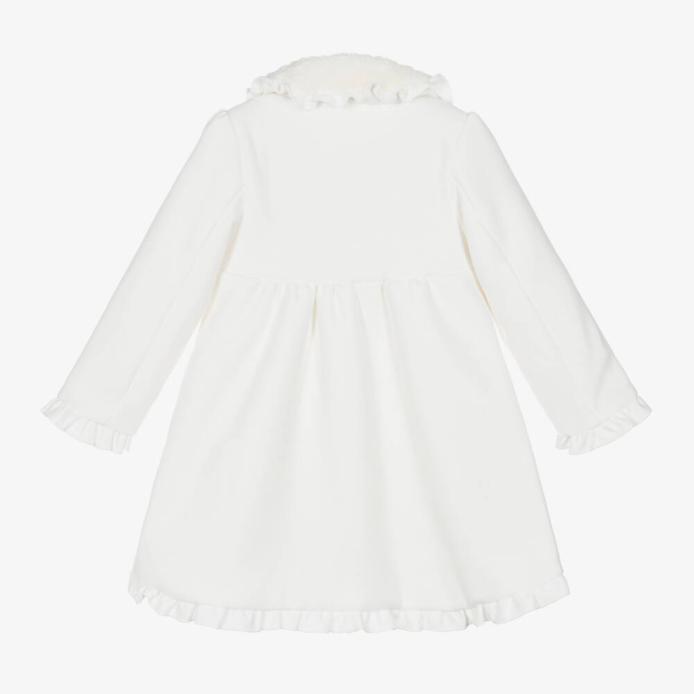 Patachou-Girls Ivory Faux Fur Coat | Childrensalon Outlet