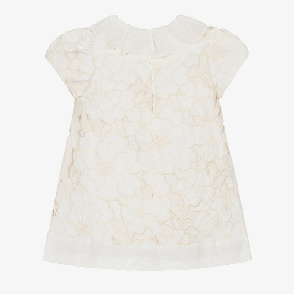 Patachou-Girls Ivory Floral Broderie Dress | Childrensalon Outlet