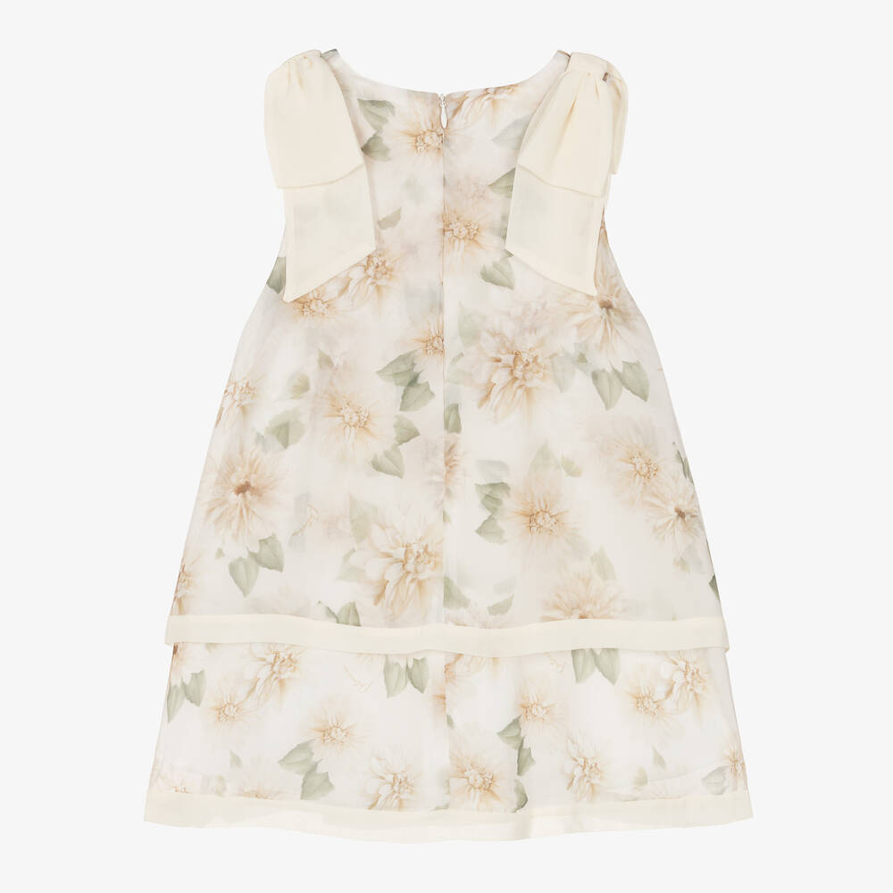 Patachou-Girls Ivory Floral Chiffon Dress | Childrensalon Outlet