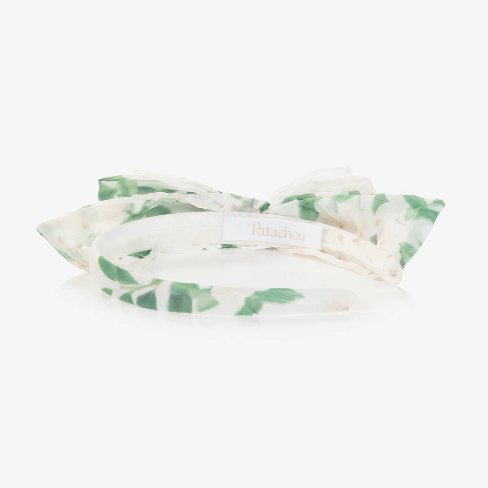 Patachou-Кремовый ободок с шифоновыми цветами для девочек | Childrensalon Outlet