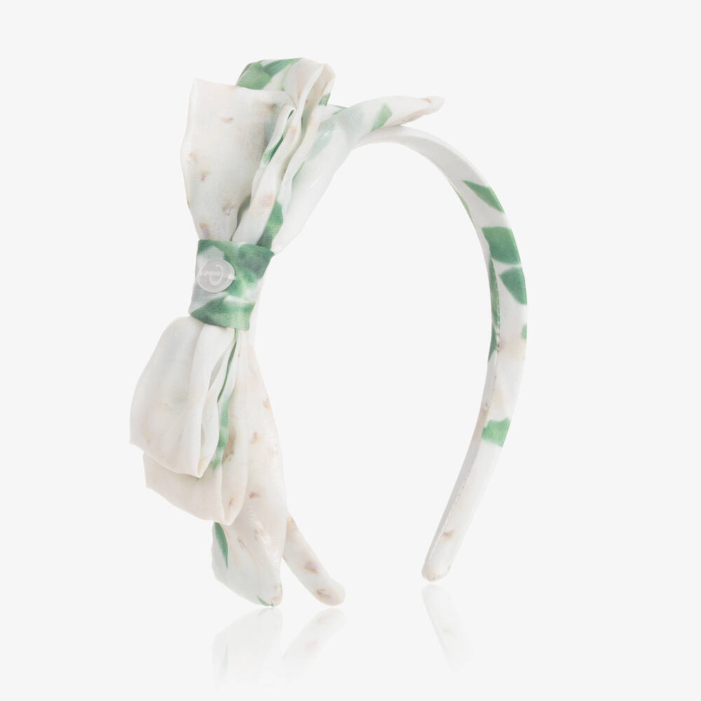 Patachou-Girls Ivory Floral Chiffon Hairband | Childrensalon Outlet