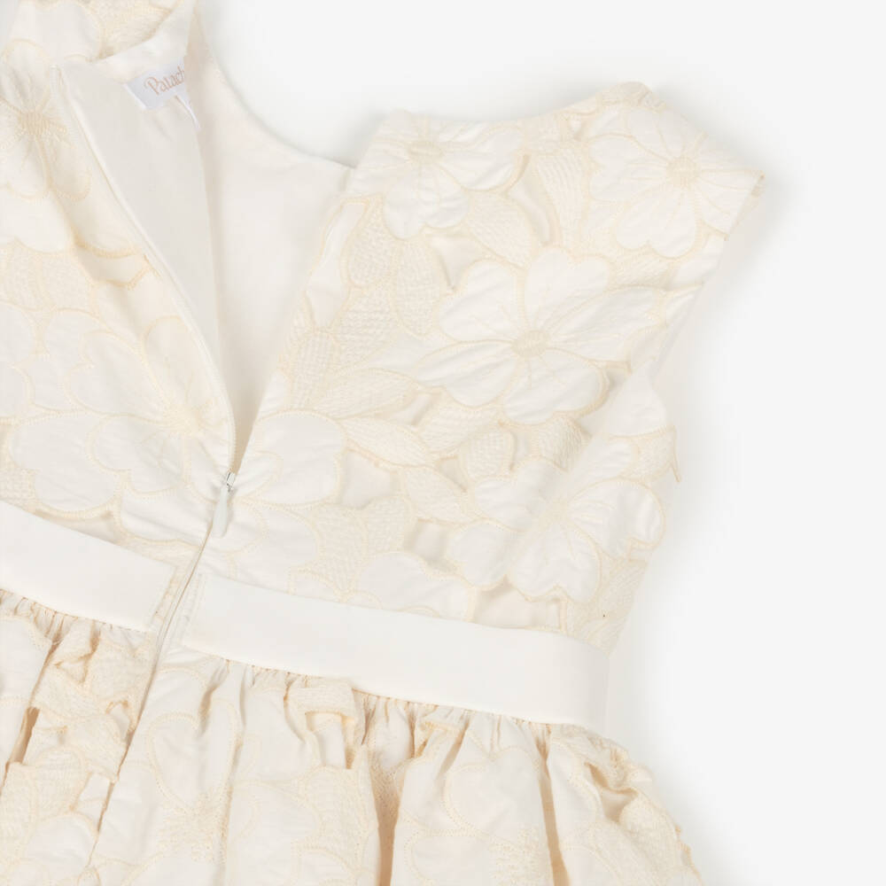 Patachou-Girls Ivory Floral Cutwork Cotton Dress | Childrensalon Outlet