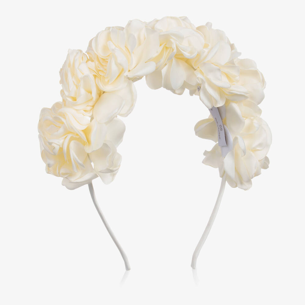 Patachou - Girls Ivory Flower Hairband | Childrensalon