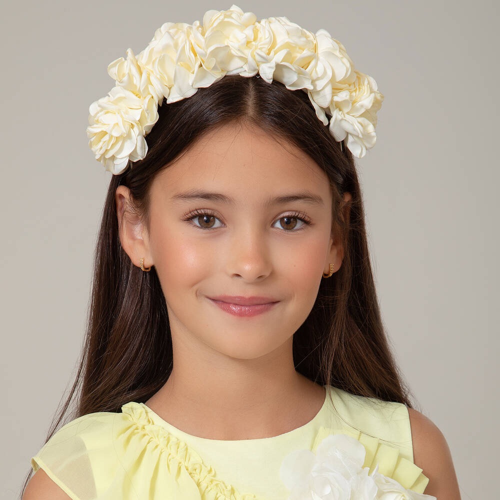 Patachou-Girls Ivory Flower Hairband | Childrensalon Outlet