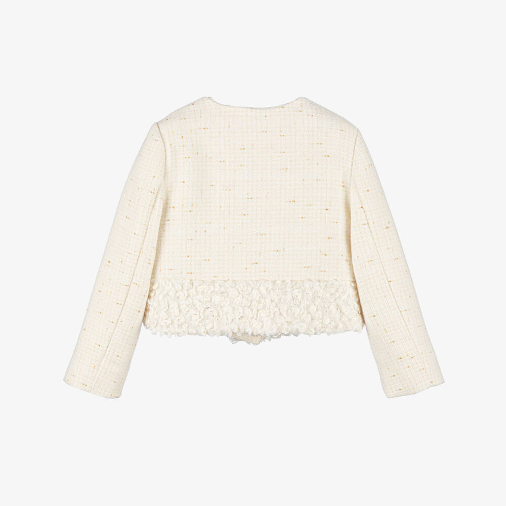 Patachou-جاكيت تويد عاجي أنيق للبنات | Childrensalon Outlet