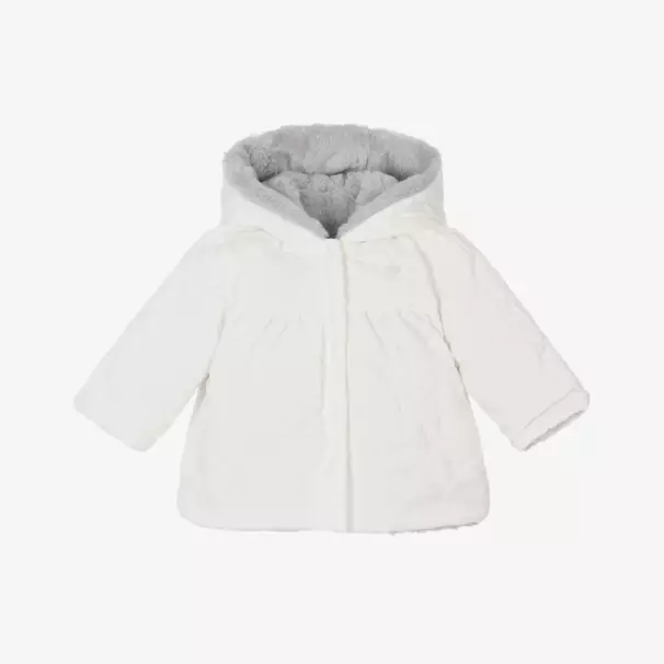 Patachou-Girls Ivory & Grey Dual Coat | Childrensalon Outlet