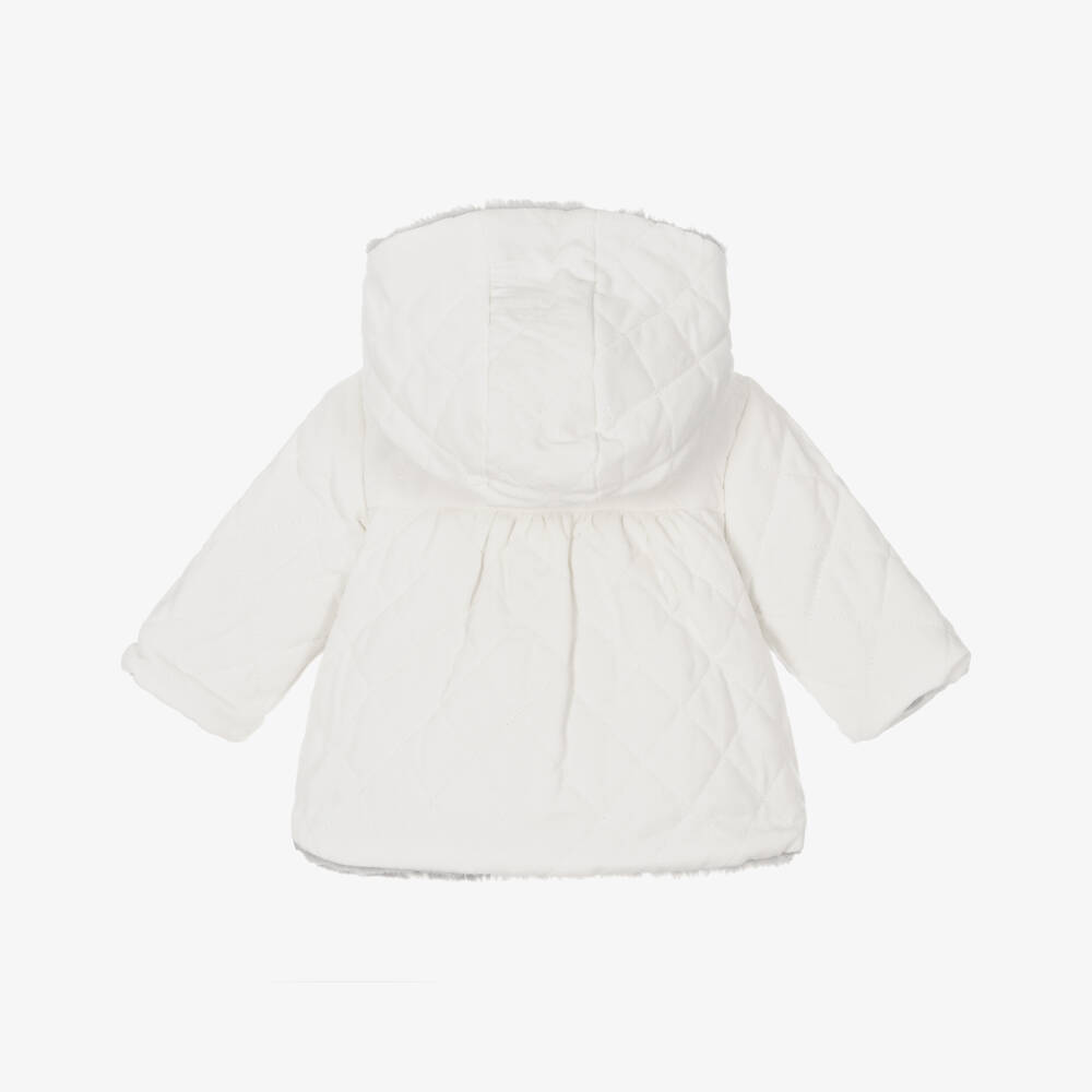 Patachou-Girls Ivory & Grey Dual Coat | Childrensalon Outlet