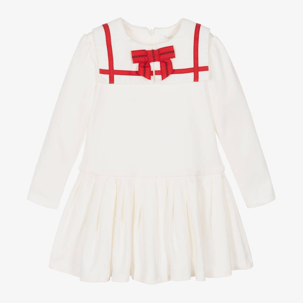 Patachou-Girls Ivory Jersey Sailor Dress | Childrensalon Outlet