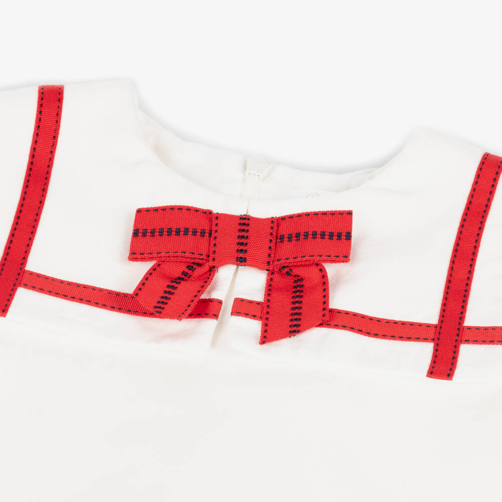 Patachou-Girls Ivory Jersey Sailor Dress | Childrensalon Outlet