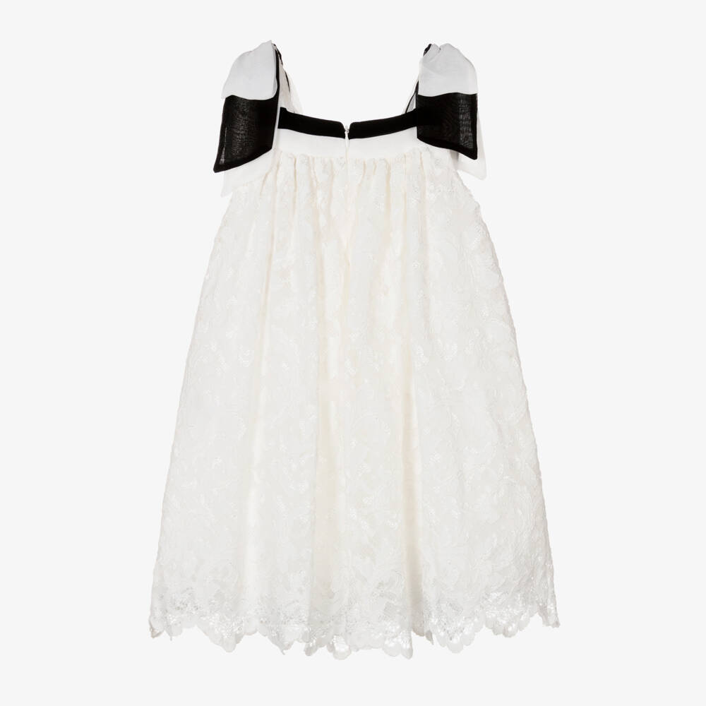 Patachou-فستان عاجي للبنات مزين بالدانتيل | Childrensalon Outlet