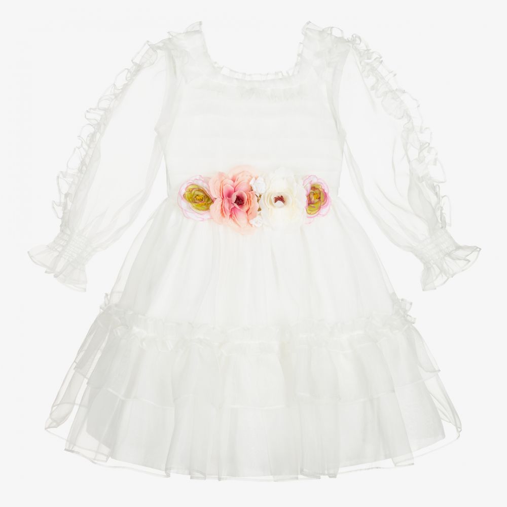 Patachou - Robe ivoire en organza Fille  | Childrensalon