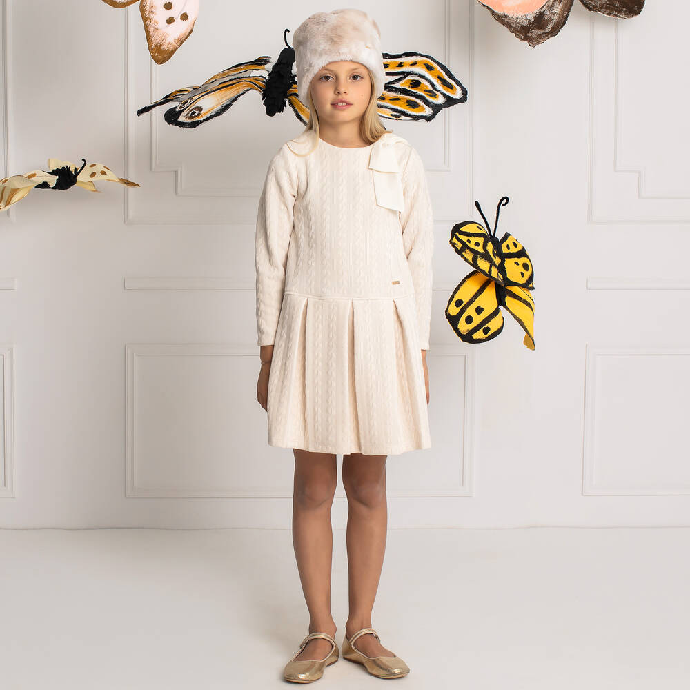 Patachou-Кремовое платье из джерси с узором | Childrensalon Outlet