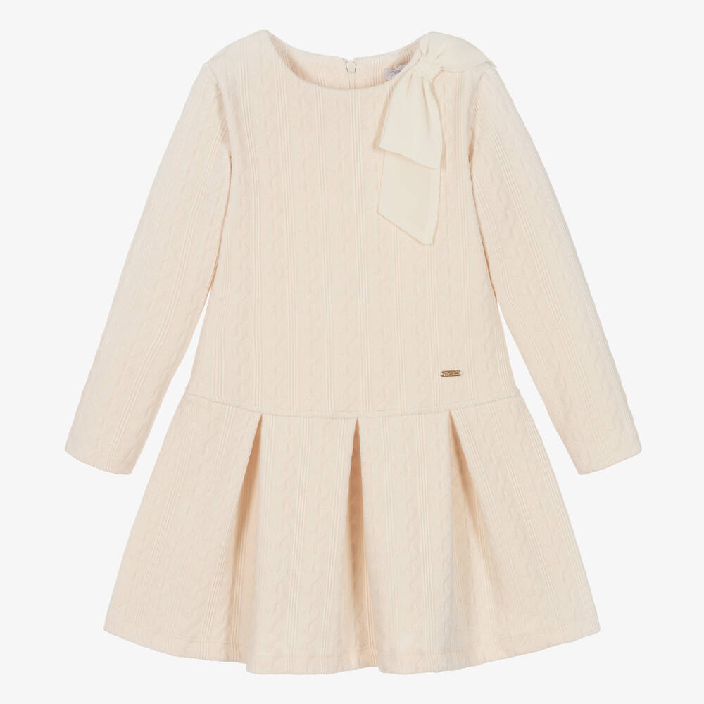 Patachou - Girls Ivory Patterned Jersey Dress | Childrensalon