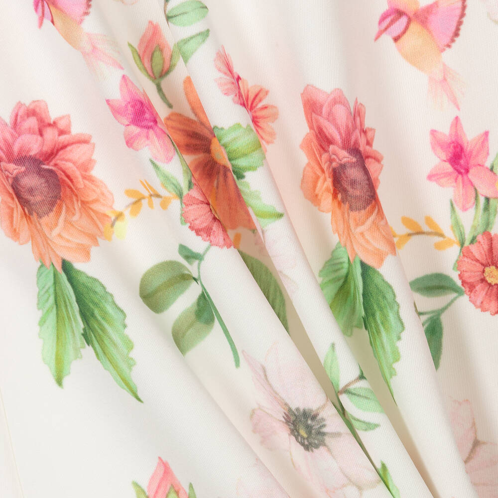 Patachou-Кремовое платье с розовыми цветами | Childrensalon Outlet