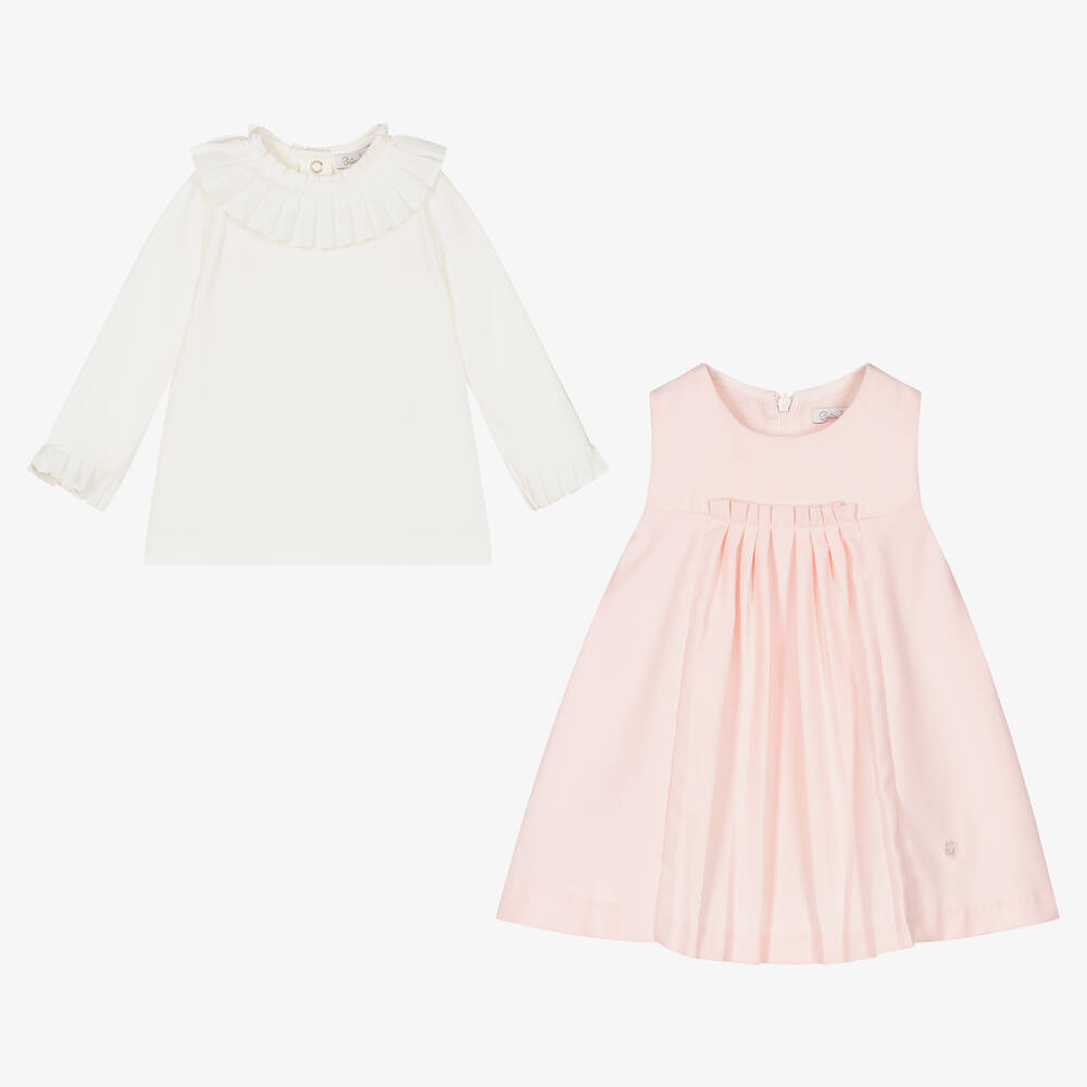 Patachou-Кремовый топ и розовый сарафан | Childrensalon Outlet