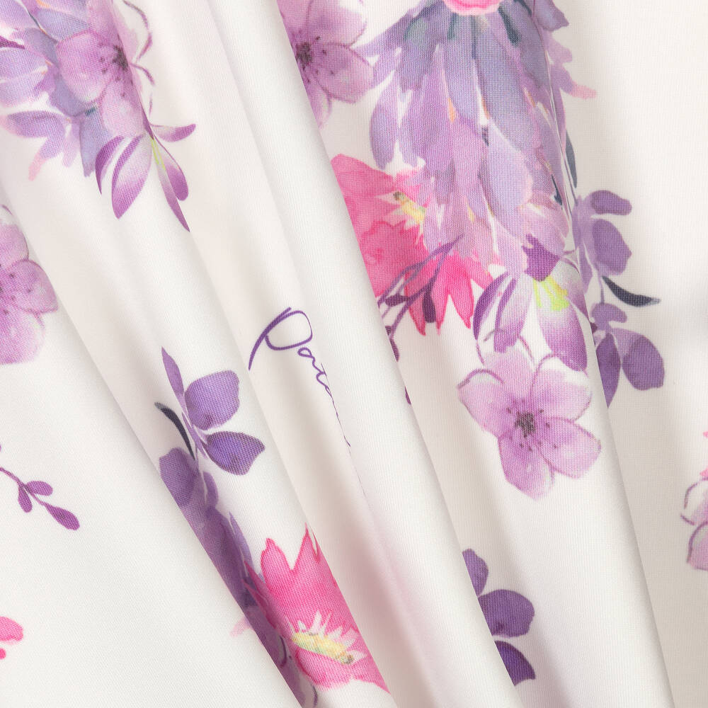 Patachou-Кремовое платье с фиолетовыми цветами | Childrensalon Outlet