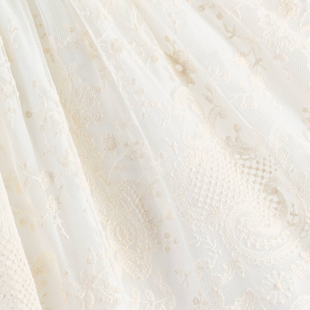 Patachou-Girls Ivory Satin & Lace Dress | Childrensalon Outlet