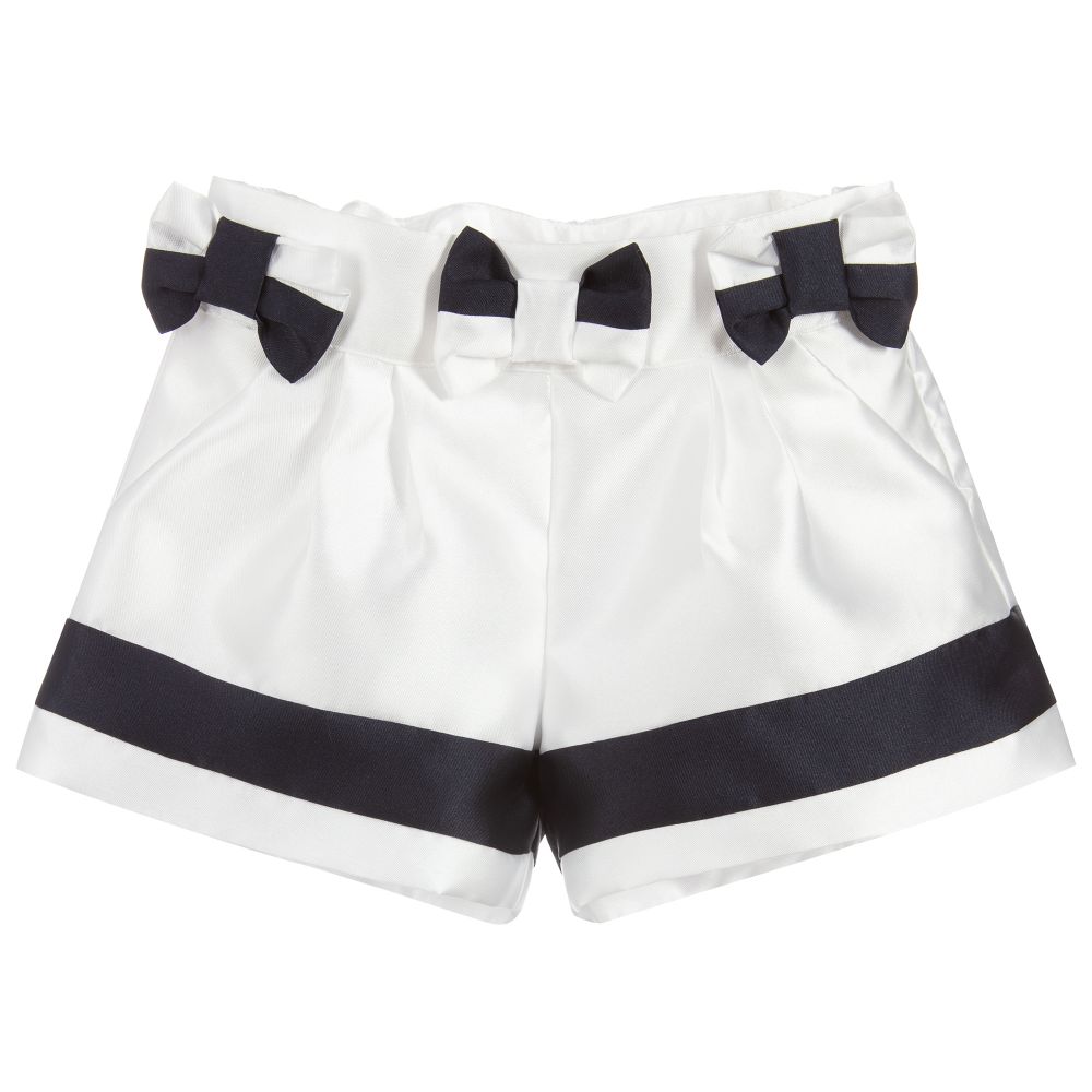 Patachou-Girls Ivory Satin Shorts | Childrensalon Outlet