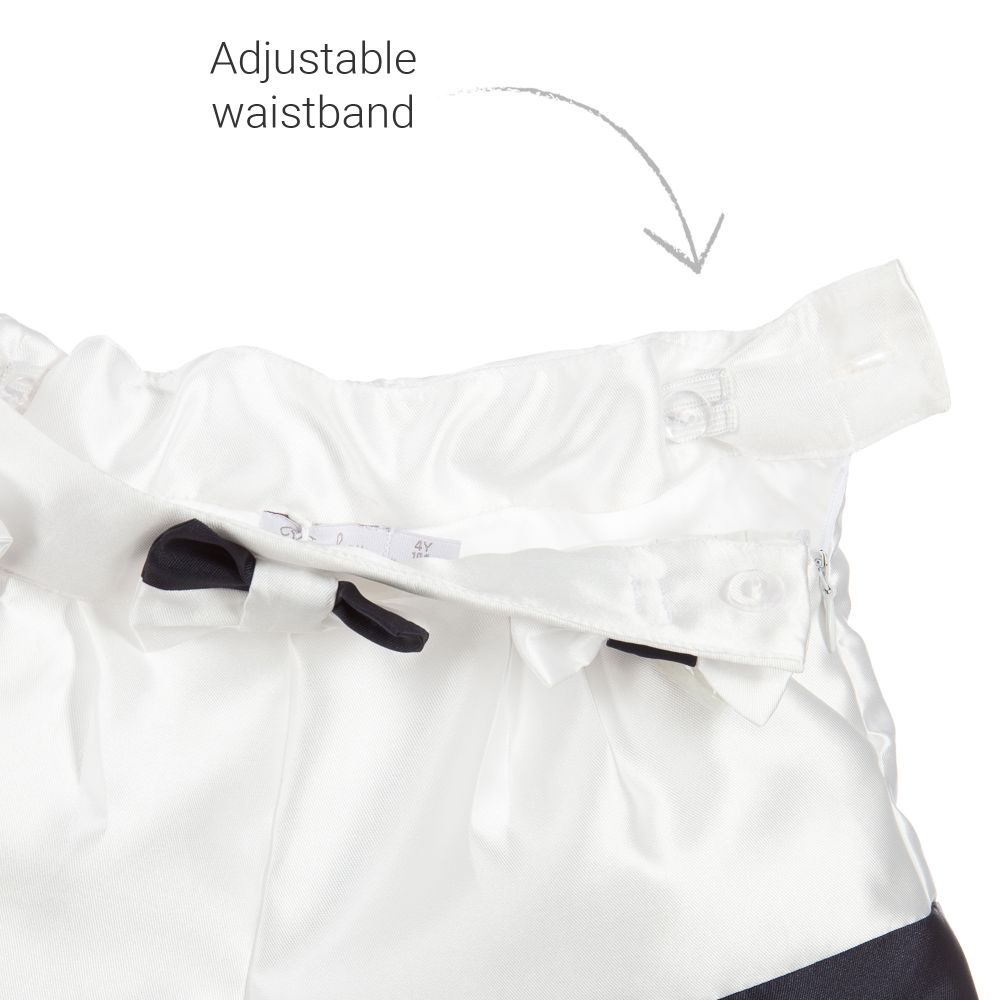 Patachou-Girls Ivory Satin Shorts | Childrensalon Outlet