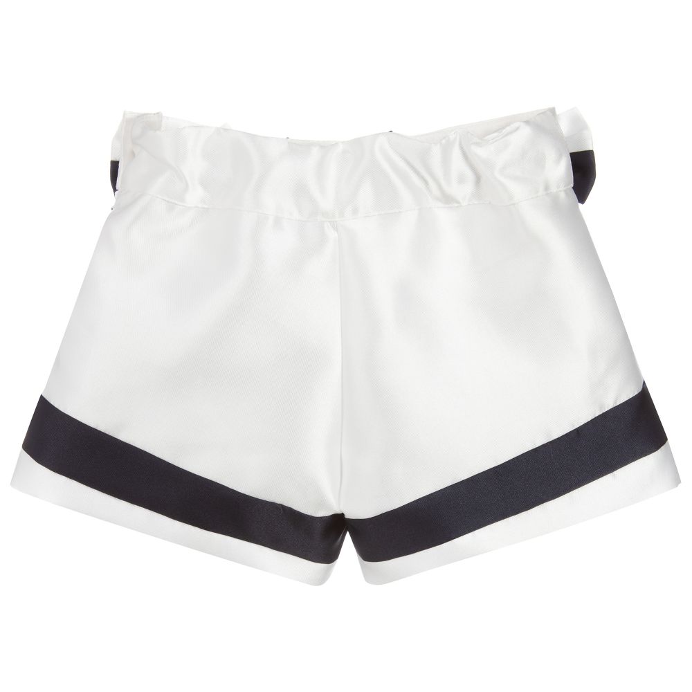Patachou-Girls Ivory Satin Shorts | Childrensalon Outlet
