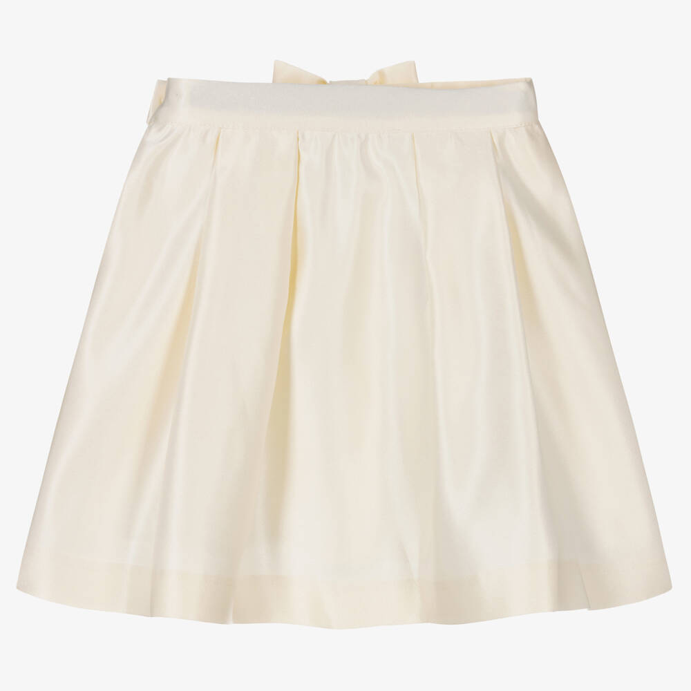 Patachou-Girls Ivory Satin Skirt | Childrensalon Outlet