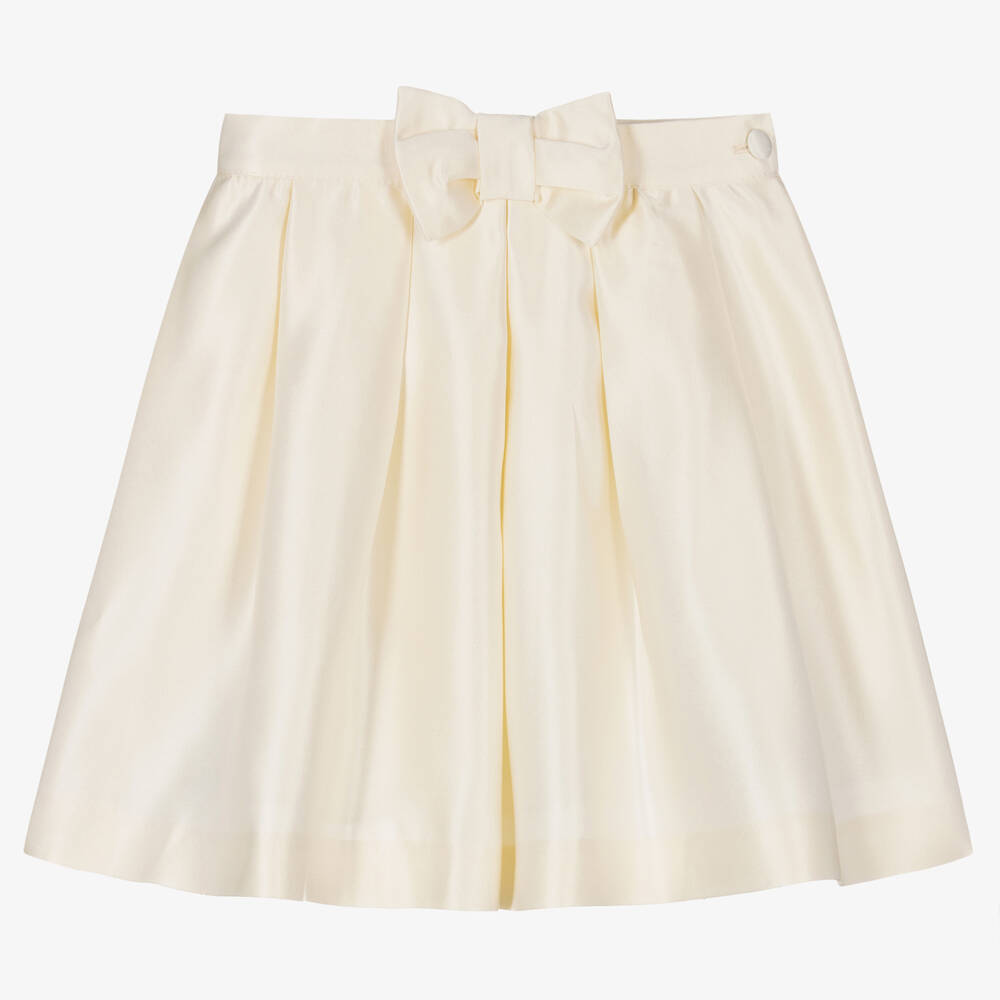 Patachou - Girls Ivory Satin Skirt | Childrensalon