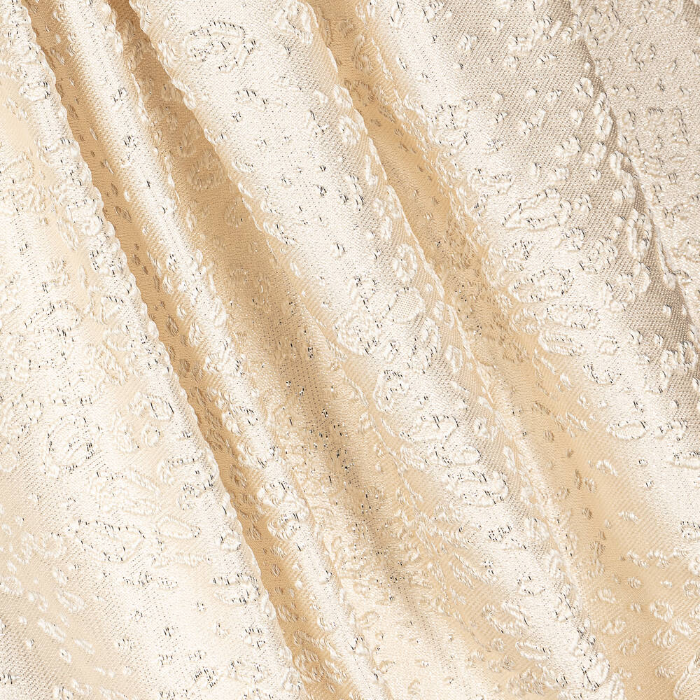 Patachou-Кремово-серебристое жаккардовое платье | Childrensalon Outlet