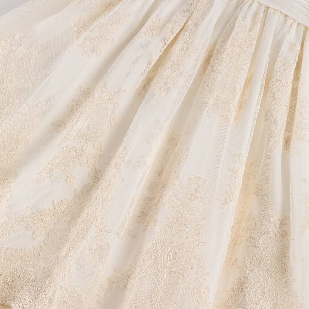 Patachou-Girls Ivory Taffeta & Tulle Elegance | Childrensalon Outlet