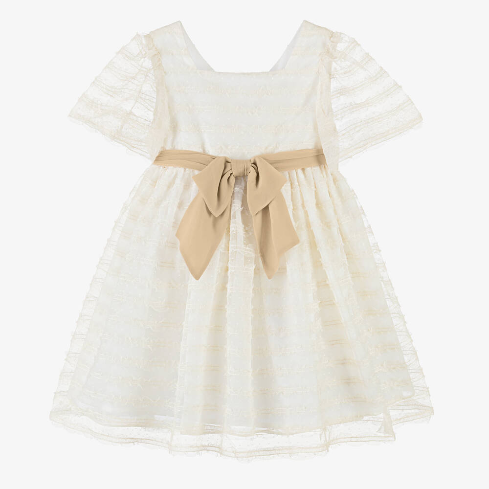 Patachou-Girls Ivory Tulle Dress | Childrensalon Outlet