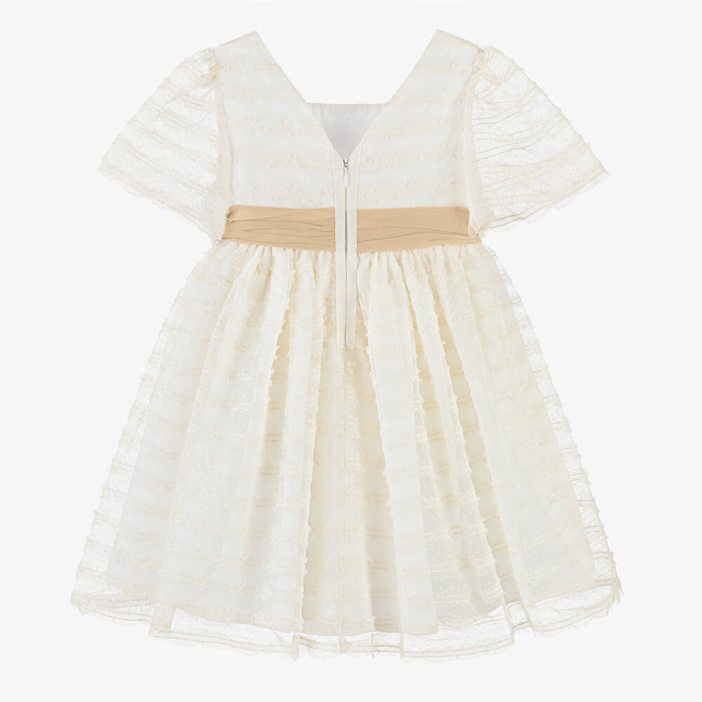 Patachou-Girls Ivory Tulle Dress | Childrensalon Outlet