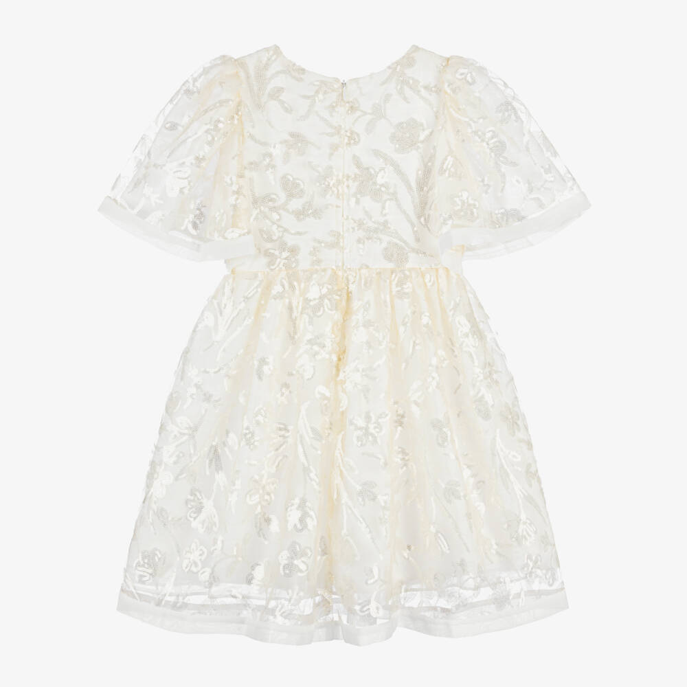 Patachou-Girls Ivory Tulle & Sequin Gown | Childrensalon Outlet
