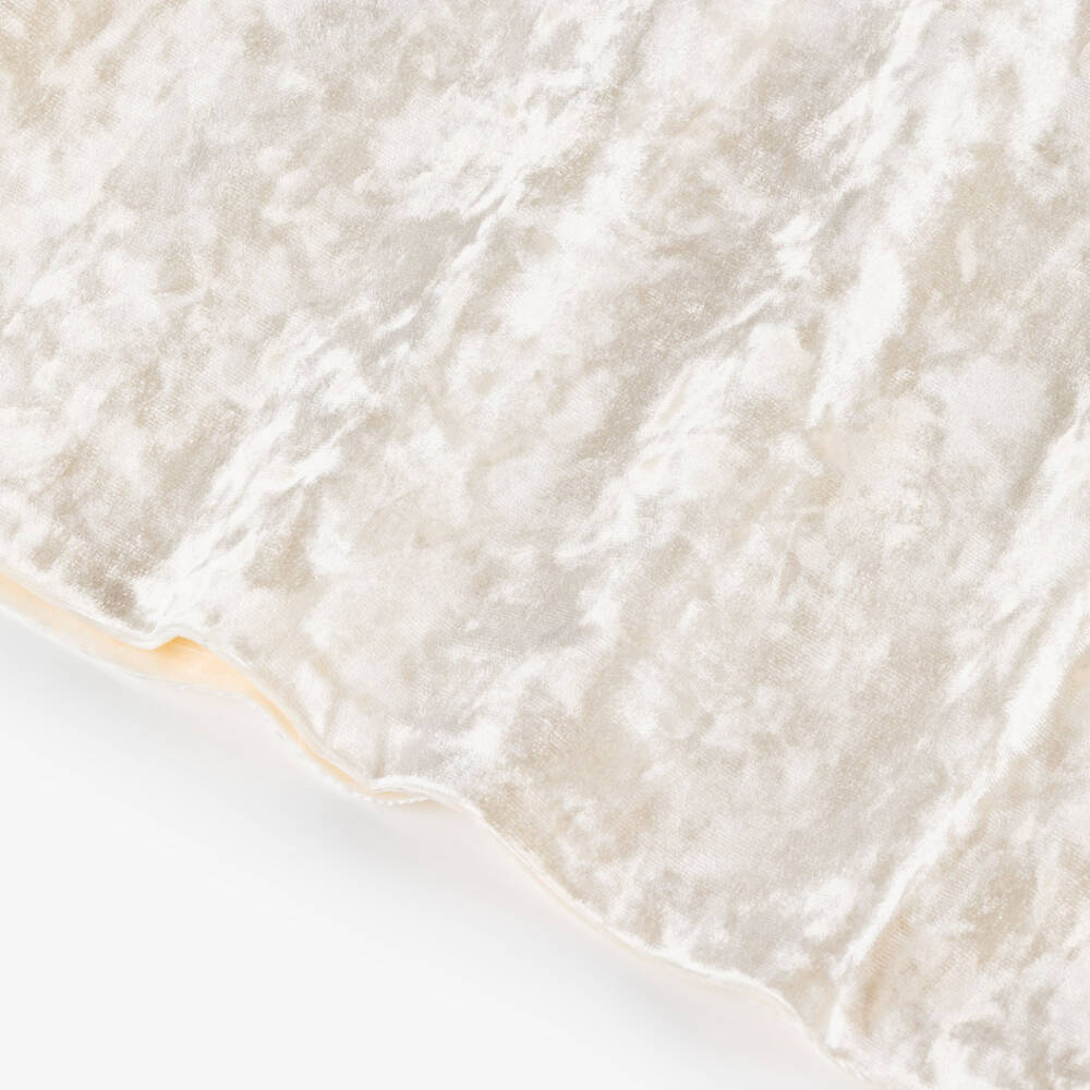 Patachou-فستان مخملي عاجي للبنات مع فيونكات ذهبية | Childrensalon Outlet