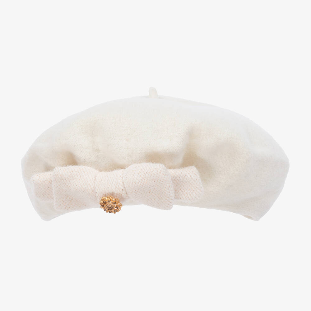 Patachou Beret ivoire en laine fille Childrensalon Outlet