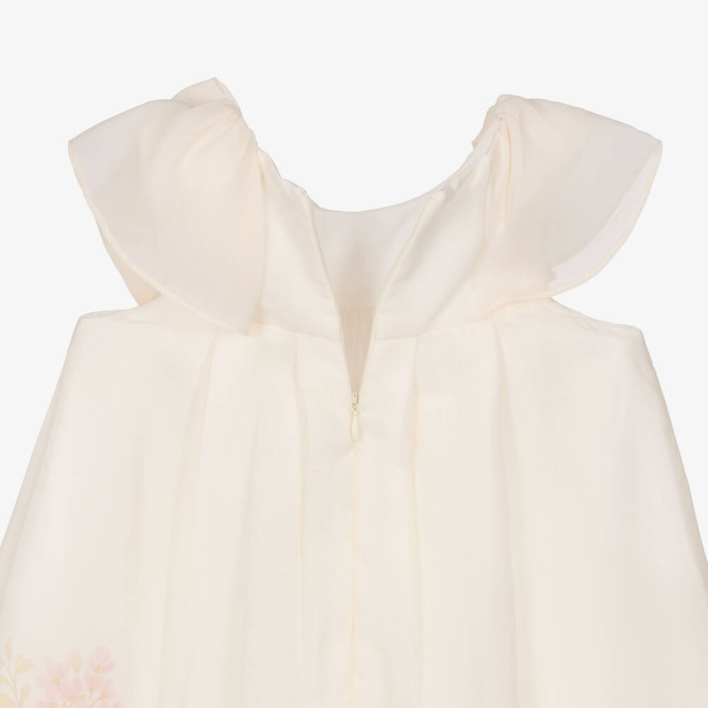 Patachou-Girls Ivory & Yellow Floral Chiffon Dress with Bow | Childrensalon Outlet