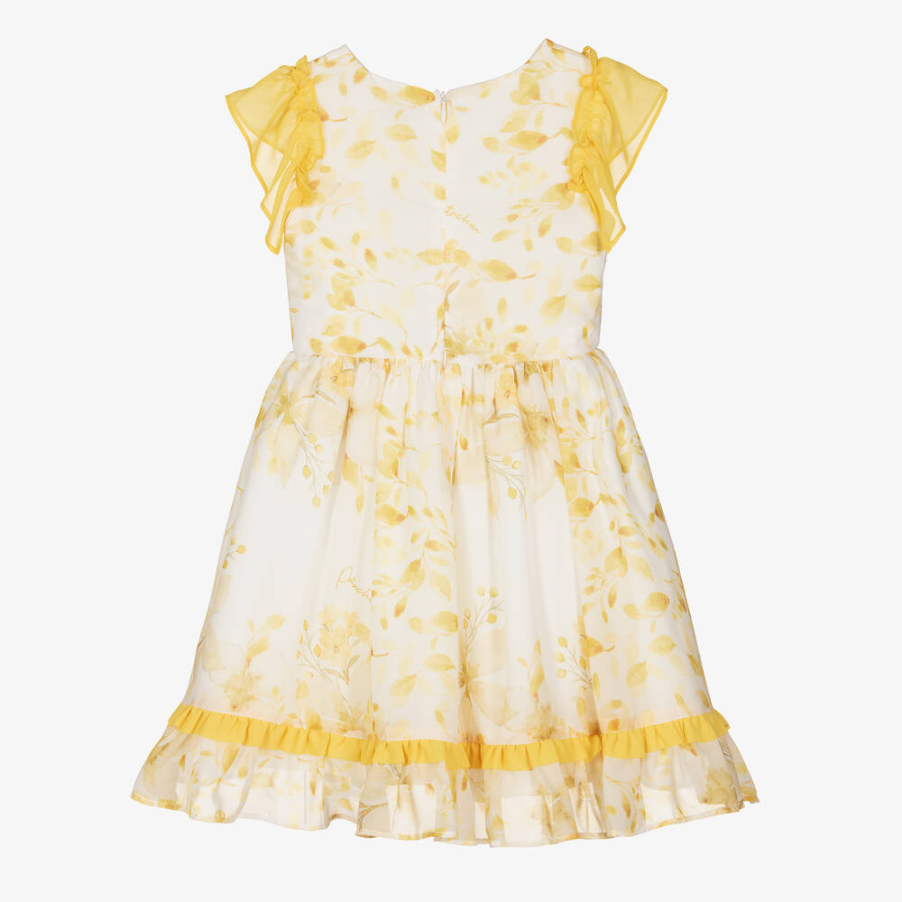 Patachou-Girls Ivory & Yellow Floral Print Dress | Childrensalon Outlet