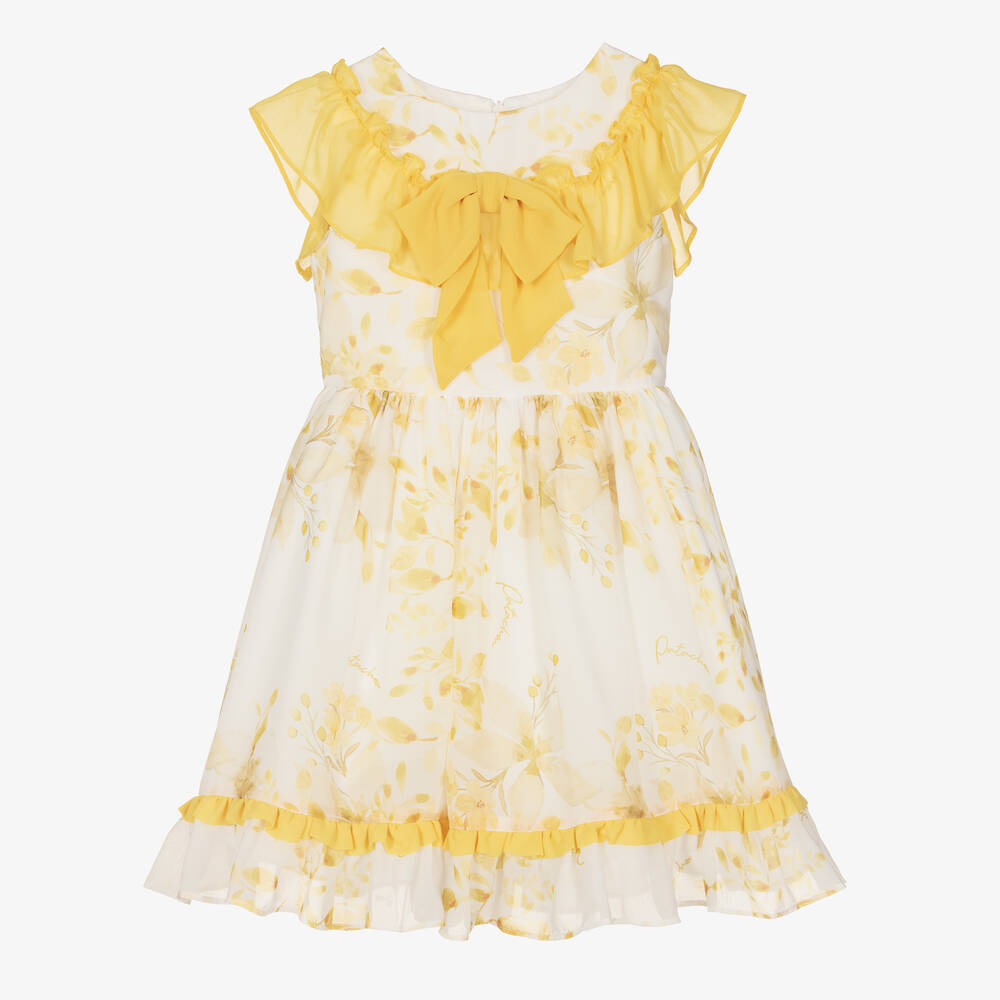 Patachou - Robe ivoire et jaune à fleurs fille | Childrensalon